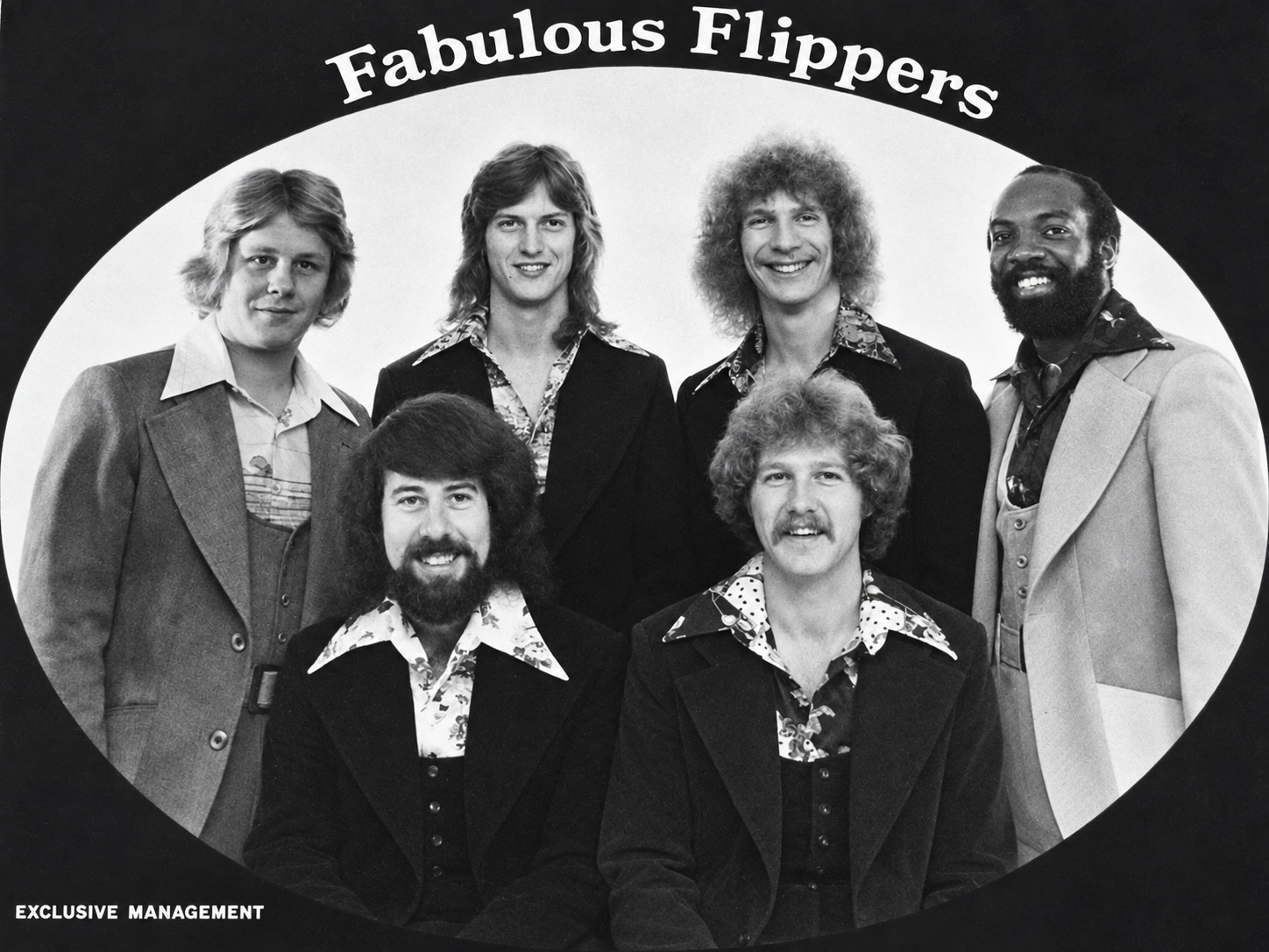 The restored Fabulous Flippers band photograph with six original members